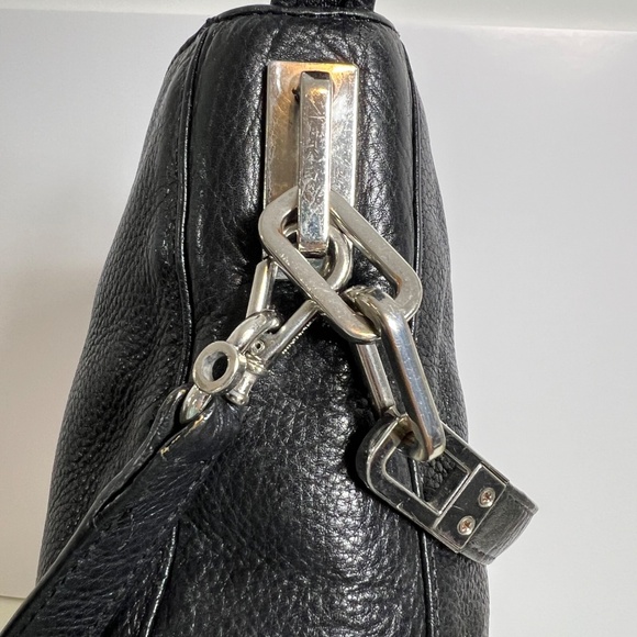 Michael Kors Black Pebbled Leather Handbag Shoulder Bag Silver Hardware *READ - Picture 15 of 16